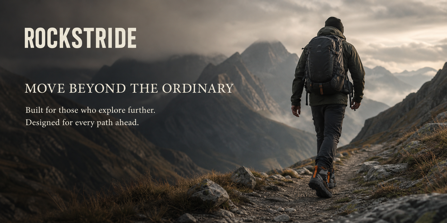 Rock Stride outdoor exploration in mountain terrain